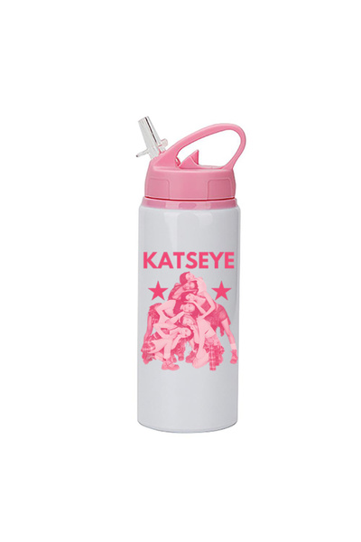 Photoretous Μπουκάλι Νερού Katseye 600ml με Λευκό Ροζ Καπάκι