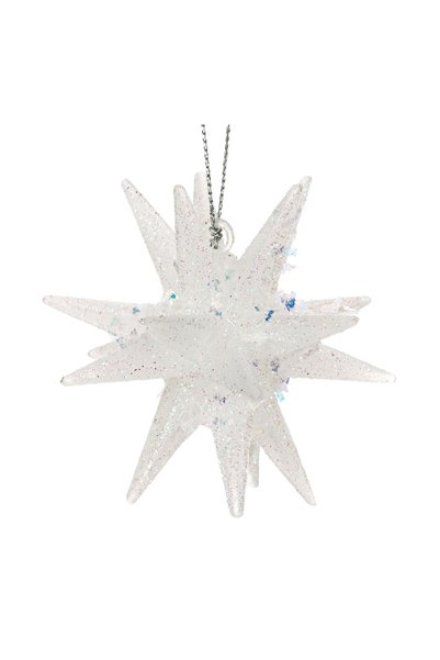 OEM Ornament pentru Brad de Crăciun 3D Fulg Irizat 9 cm – Decor Festiv pentru...