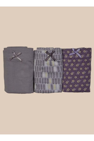 ParisBeauty Three Packs of Stretchy Cotton Comfortable Hipster Panties - m