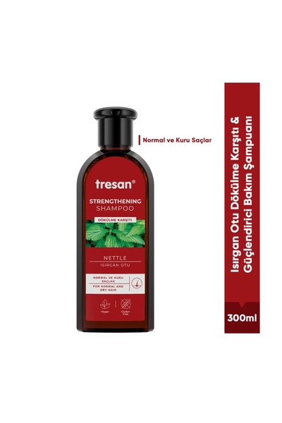 Isırgan otlu Dökülme Karşıtı & Güçlendirici Bakım Şampuanı – Normal ve Kuru Saçlar (300 ml)