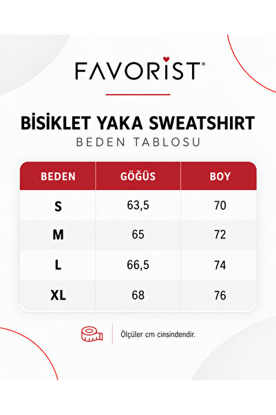 FAVORİST Women's Paris Anine Bind Printed Crew Neck Oversize Sweatshirt