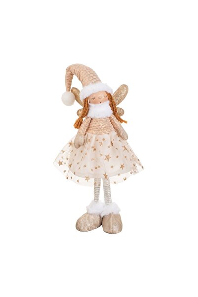 OEM Figurină Decorativa de Crăciun Ingeras cu Rochie Bej 55 cm – Accent Festi...