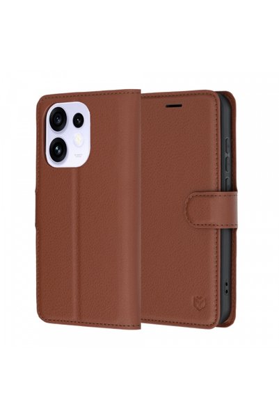 Techsuit Husa pentru Oppo Reno16 / Reno16 Pro, Techsuit, Leather Folio, Maro