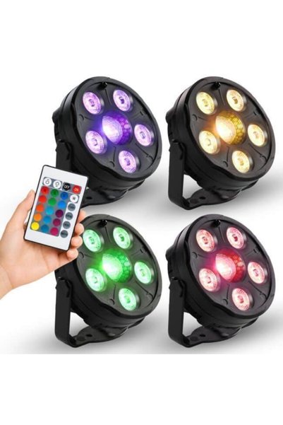 LIGHT4ME ΣΕΤ 4 PAR IR, κιτ PAR LED RGB 4 φώτων για φωτισμό πάρτι και DJ, ασύρ...