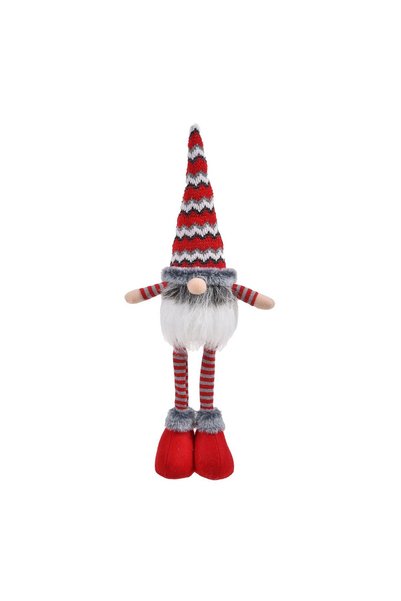 OEM Figurină Decorativa Gnome de Crăciun cu Barba si Căciulă Roșie cu Gri 54 ...