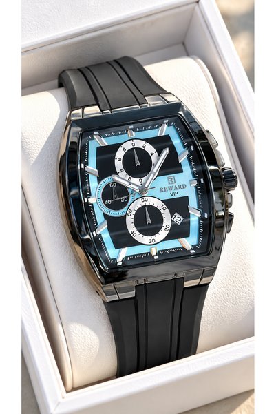 Reward Functions Active-Functional Black Silicone Cord-Male Wristwatch in Sty...