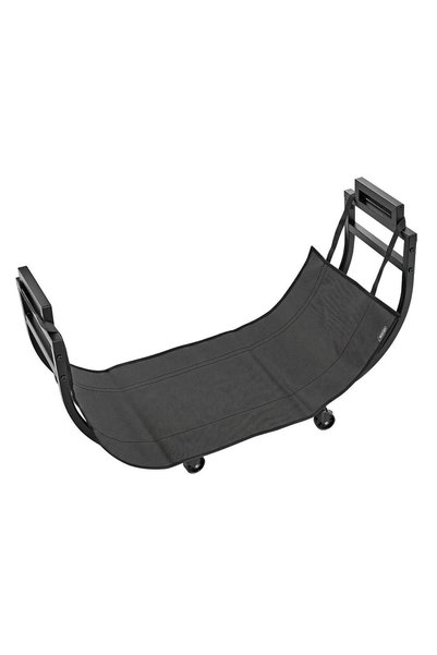 Vivatechnix Suport pentru lemne, Otel carbon, max 80 kg, Negru, 80 x 28 x 52 cm, 4 x roti