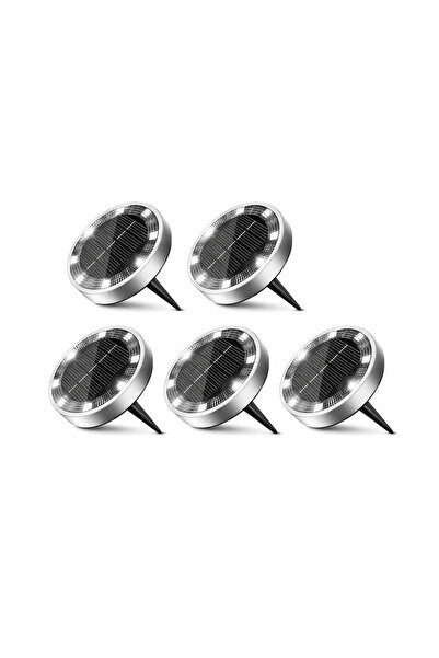 OEM Set de 5 proiectoare solare cu 8 LED-uri cu lumină alb rece, rezistente l...