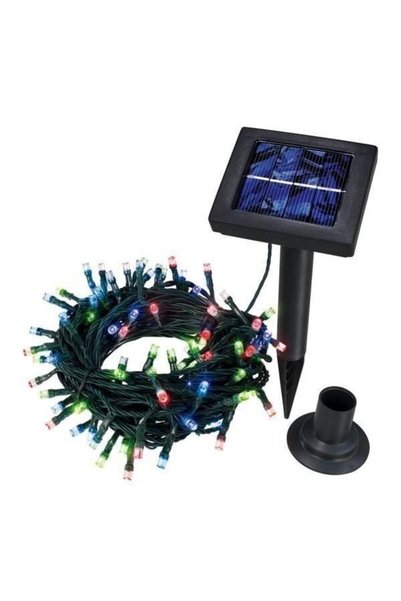 GARDEON Set 4 x Instalație solară 100 LED-uri, 10M, Multicolor, Panou solar cu senzor automat, Pentru exterior, decor de grădină și sărbători