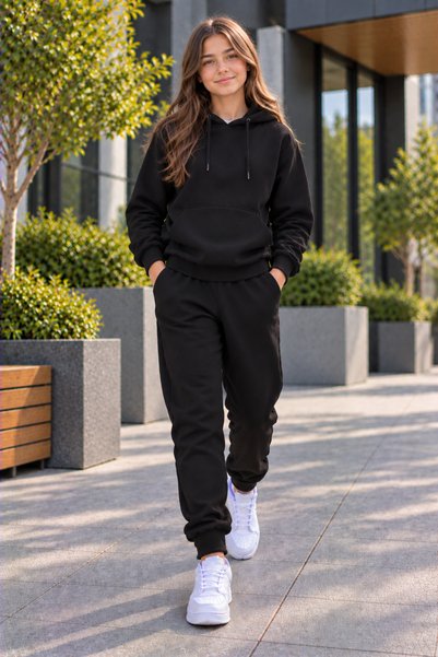 DAXİS Sportwear Company SET DE PENTRU FETE CU GLUGĂ ȘI PANTALONI LATE DIN ELA...
