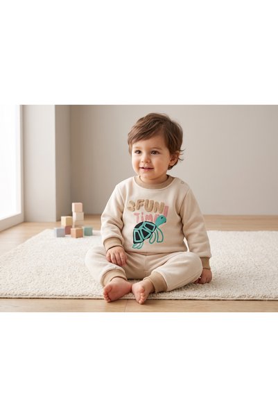 Mothersworld.sa طقم سويت شيرت وبنطلون رياضي من جيب مود فن تايم (2707)
