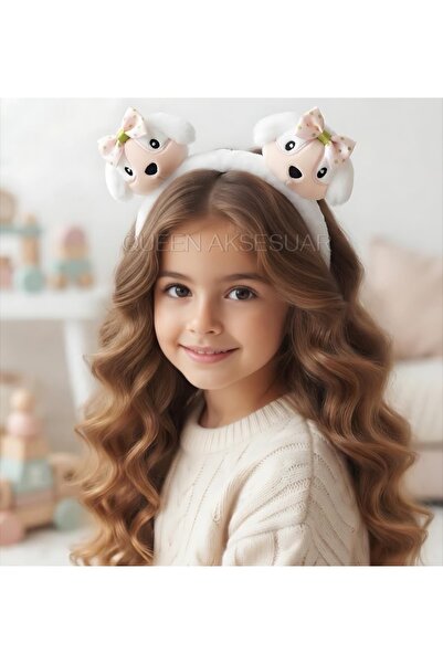 QUEEN AKSESUAR Cute Luxury Imported Fluffy Plush Toy Bow Buckle Dog Crown Whi...