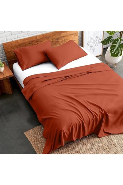 Sandy Home طقم ملاءات سرير وغطاء وسادة فندقي فاخر من ساندي، مكون من 3 قطع، نا...