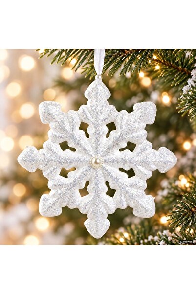 DD SHOP Ornament fulg alb gl 20cm - Globuri Decoratiuni Albe, Craciun