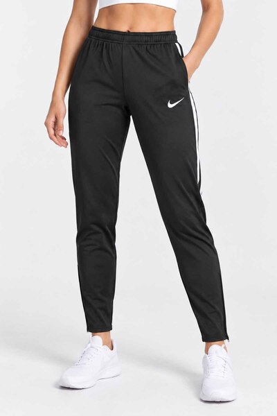 Nike Kadın Siyah Dri-FIT Eşofman Altı Standart Kalıp Fermuarlı Cep ve Paça Detaylı