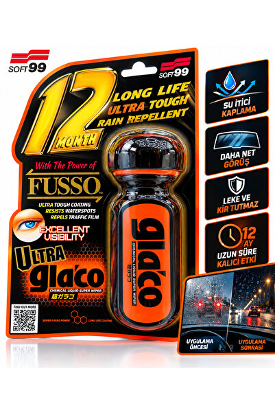 soft99 Ultra Glaco 70 ml 12 Aya Kadar Dayanıklı Cam Su İtici Yağmur Kaydırıcı