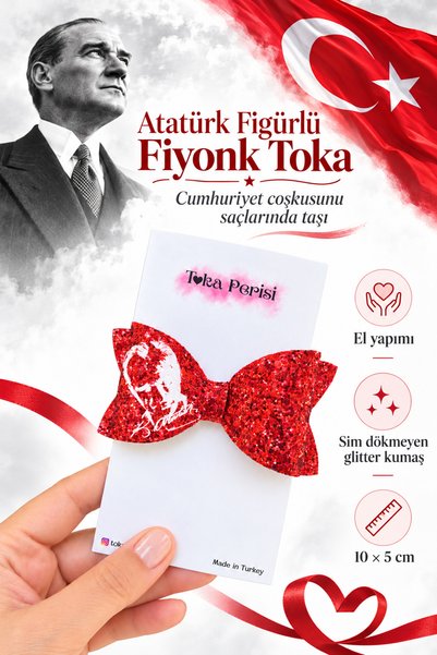 Toka Perisi مشبك مطبوع عليه شعار أتاتورك - أتاتورك - 29 أكتوبر - 23 أبريل - م...