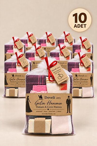 Develi 1973 Bridal Bath Dowry Package 10 Piece Gift Set of 5 Special Peshtema...