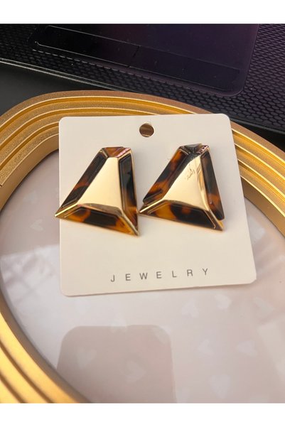 gozdeasutayaccessory Leopard Earrings Triangle