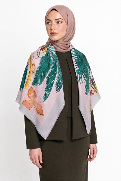 Mooncorn Palm Pattern Wool Cashmere Shoulder Scarf