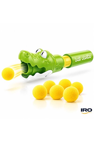 IRO Pistol lansator de mingi de spumă pentru copii, model crocodil verde lime...