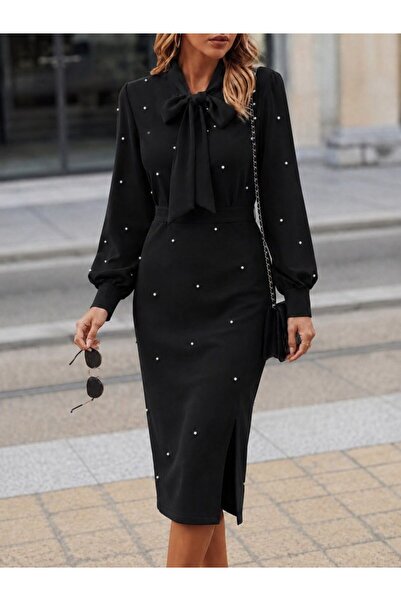 Kokosh moda Rochie de damă din crep importat, cu mâneci lungi, decolteu cu fu...