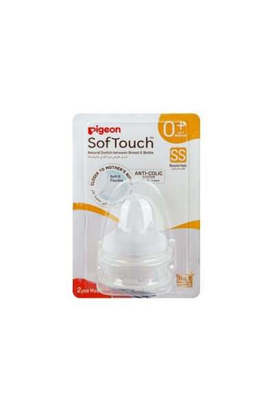 Pigeon Softouch Nipple Ss Round Hole 0+ 2 S 81239