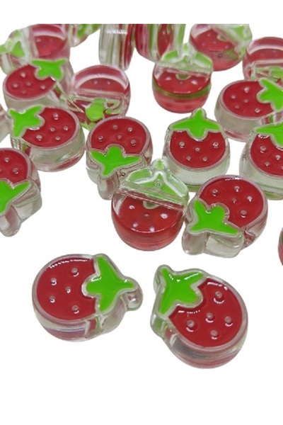 Firebird Takı Aksesuar Ve Kamp Malzemeleri Firebird Plastic Beads Çilek Trans...