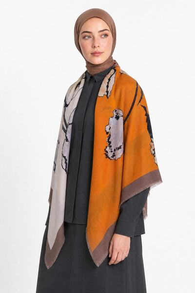 Mooncorn Roselin Pattern Wool Cashmere Shoulder Shawl