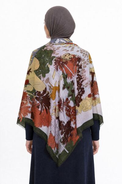 Mooncorn Savana Pattern Wool Cashmere Shoulder Shawl