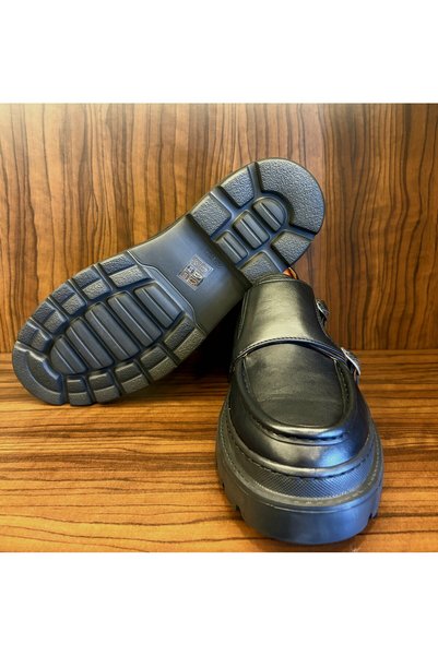 Caffcas Genuine Leather Antique Black Handmade Casual Men's Shoes Santos