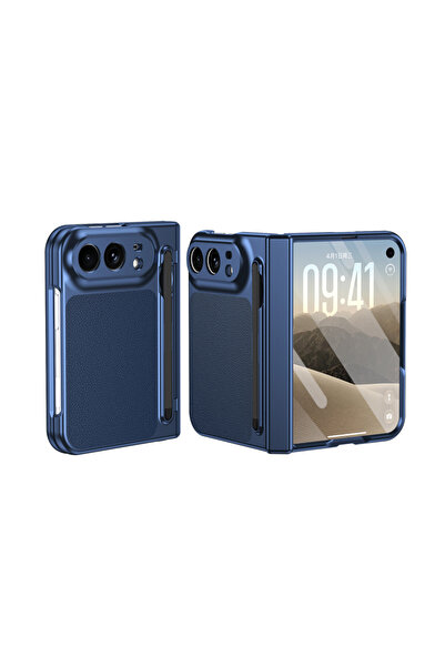 REDz Accessories Husă cu textură de piele pentru iPhone Duo, stylus și folie ...