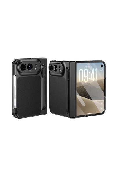 REDz Accessories Husă cu textură de piele pentru iPhone Duo, Stylus integrat ...