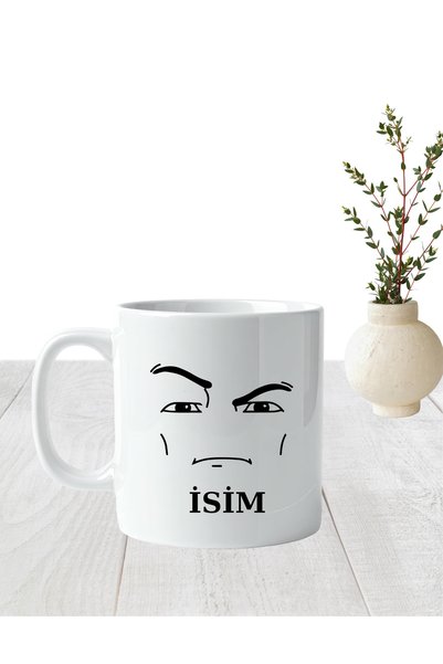 Genel Markalar Kişiye Özel Isim Yazılı Roblox Man Face Tasarımlı Kupa Bardak