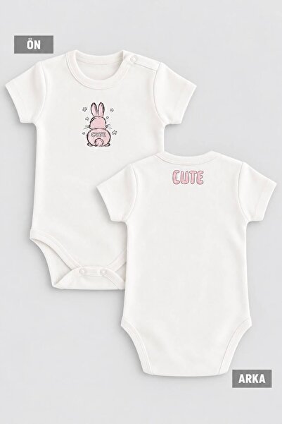 FUL Front Rabbit and Back Cute Printed Baby Girl Bodysuit 100% Cotton Baby Bo...