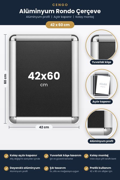 Cengo A2 Alüminyum ( 42X60 ) Rondo Çerçeve