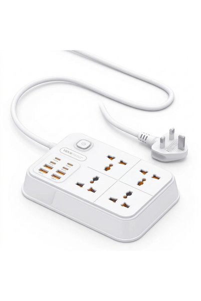 Vidvie 2500W Heavy Duty Power Strip - 4 Universal AC Outlets, 4 USB & 4 Type-...