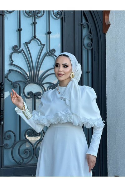 SAYRA Rochie de seară violetă cu abaya