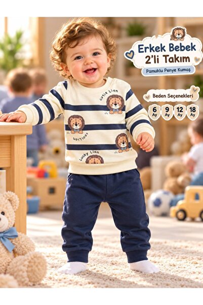 CUTİE LİON MEVSİMLİK PENYE İKİLİ ERKEK BEBE TAKIMI