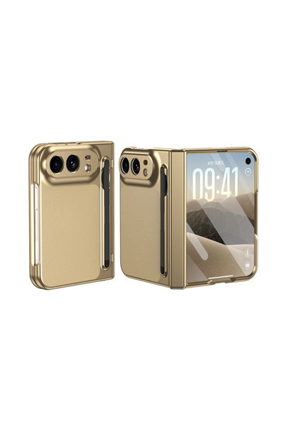 REDz Accessories Husă cu textură de piele pentru iPhone Duo, stylus și folie ...