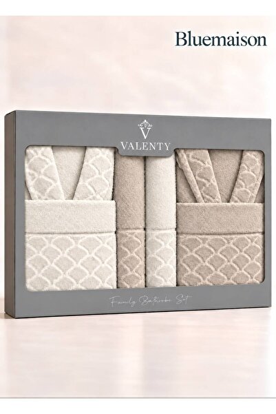 BlueMaison Valenty Midye Jacquard Boxed Bathrobe Set 6 Pieces |   Dowry Chest...