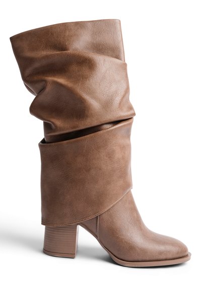 BAHRİNA Women's Thermo Rubber Sole Heeled Detachable Bellows Gaiter Boots