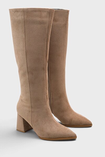 MODAADAM Women's Dereno Short Heeled Boots - Mink