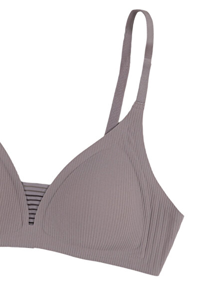 koza iç giyim Women's Ribbed Laser Seamless Thread Detailed Padded Bra