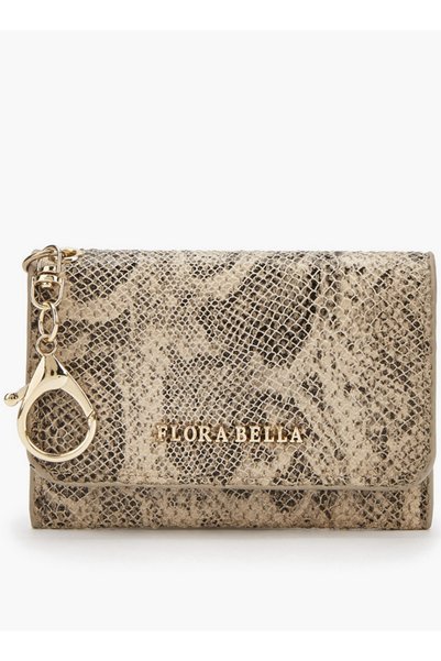 Flora Bella by Shoexpress محفظة قابلة للطي ذات ملمس مميز مع حلقة مفاتيح