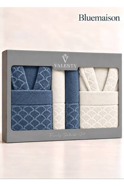 BlueMaison Valenty Midye Jacquard Boxed Bathrobe Set 6 Pieces |   Dowry Chest...