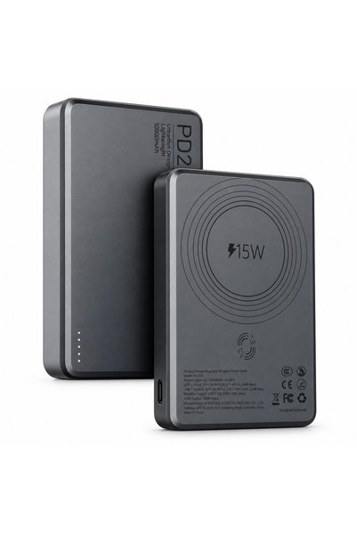 Generic Brand Boost BS202 Magnetic Wireless Power Bank 10000mAh, 20W PD USB-C Fast Charging Portable Charger, 15W Wireless Charging, MagSafe Compatible Magnetic Battery Pack for Compatible iPhone & Smartphones.