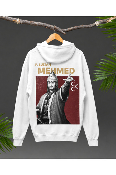 Nulivez Fatih Sultan Mehmet Printed Unisex Hooded Sweatshirt – Black and Whit...