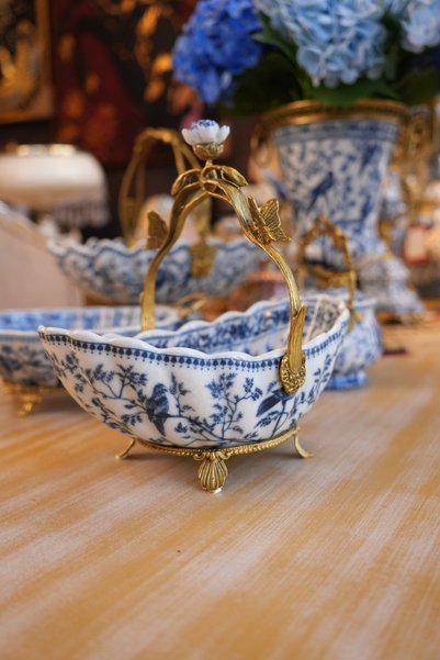 Monna Rosa MAVİ PORSELEN ŞEKERLİK 22 CM
