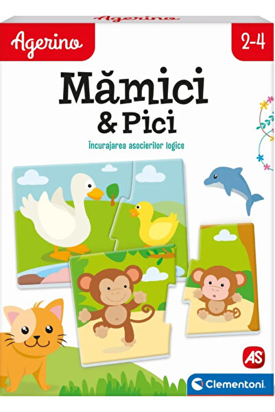 AS COMPANY Agerino Mumii și Bebelusi - Joc Educativ cu Animale, 16 Piese